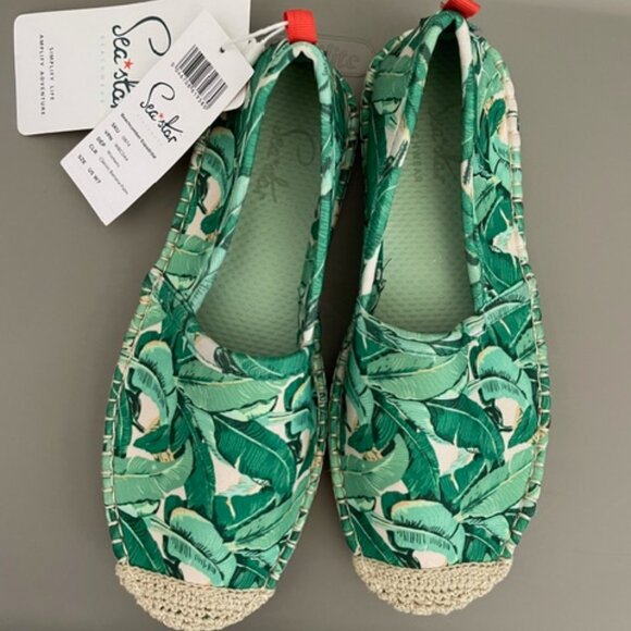Sea Star Beachwear Beach Comber Espadrille Classic Banana Palm Stretch  US 7 - Picture 1 of 6